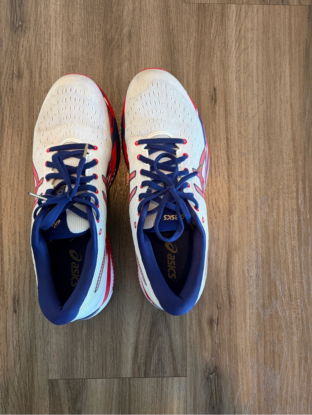 Asics White Navy Red Athletic Sneakers